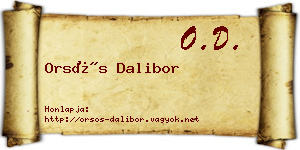Orsós Dalibor névjegykártya